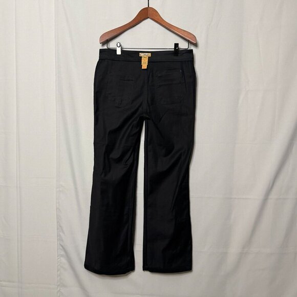 Y2K Clash Black Mid Rise Cargo Silver Zipper Hardware Flare Leg Pants Size 10 - Picture 15 of 17